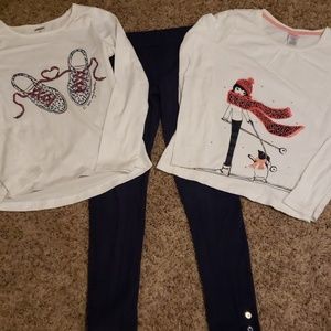 Gymboree Set of 3: Two shirts + leggings